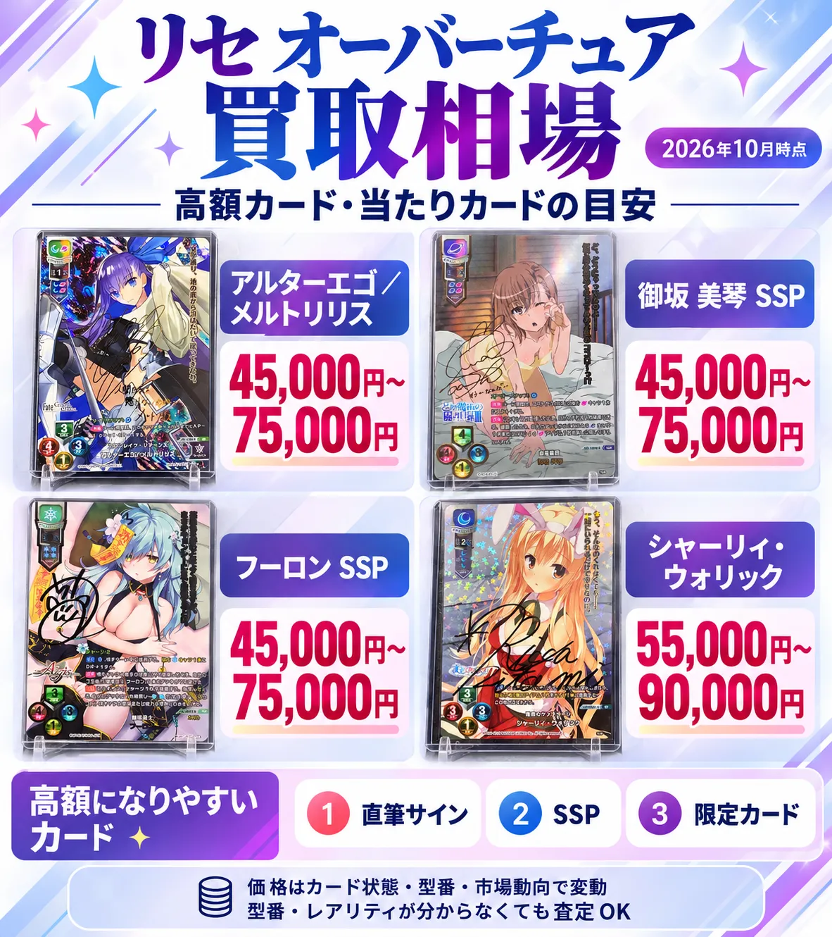 リセ オーバーチュアの買取相場｜高額カード・当たりカード・レア